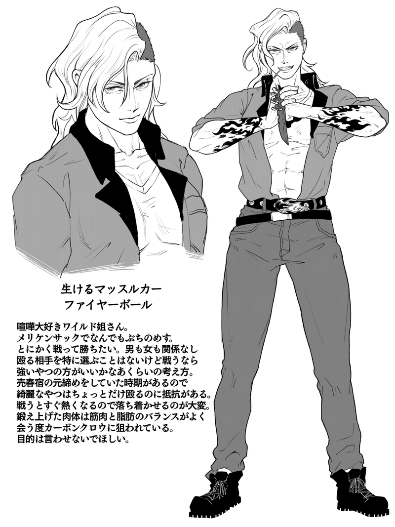 構想メモ 女性キャラクター設定画 北条 氏傍 Note