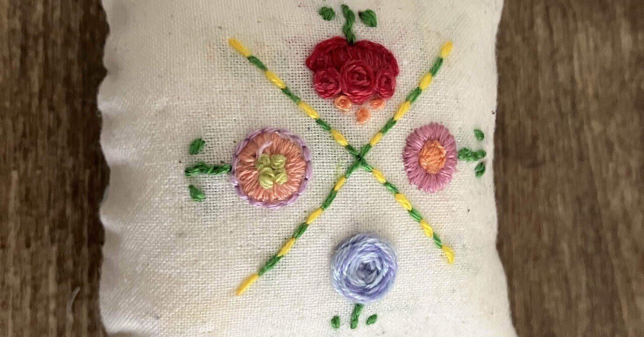 刺繍図案無料】四つ葉のクローバー刺繍方法！ハンカチにclover