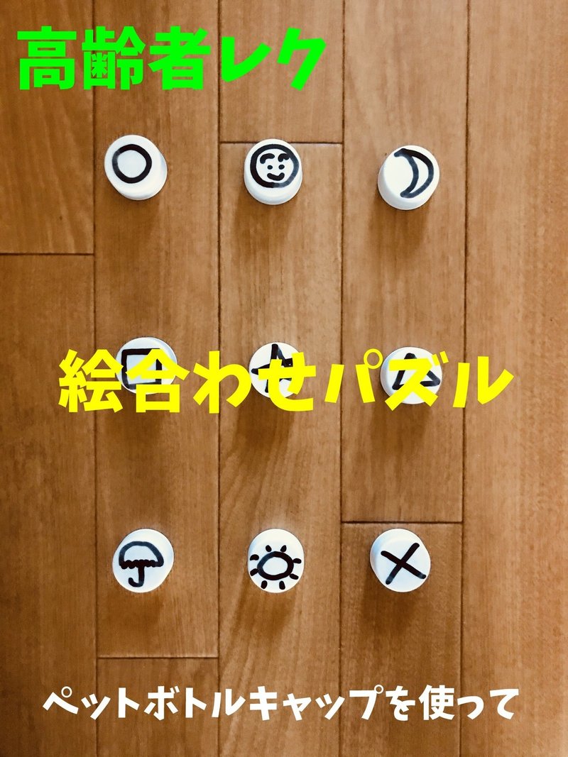 特別養護老人ホームレクリエーション ペットボトルキャップを使って 絵合わせパズル ソロレクリエーション介護士のchibiike Note