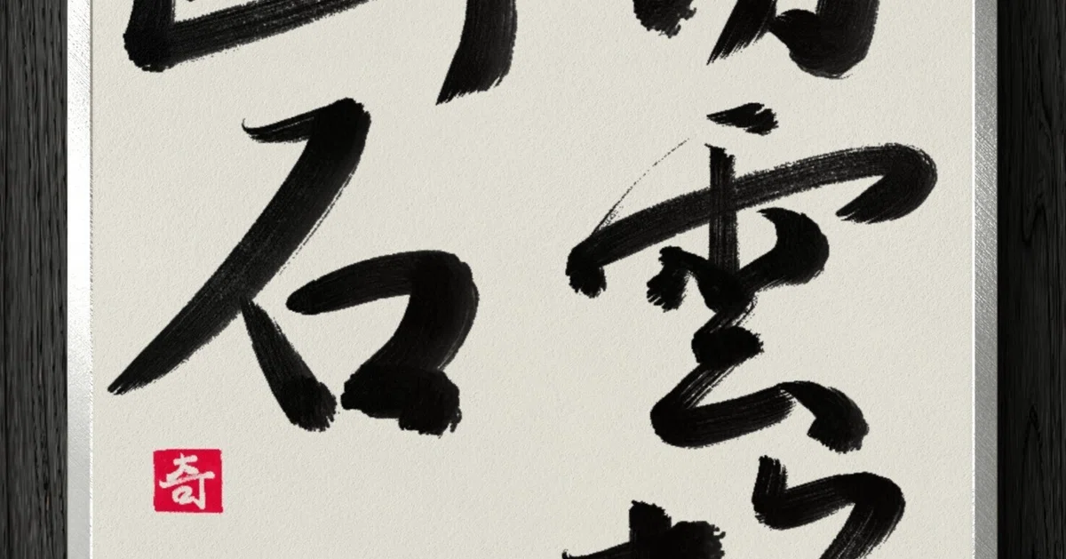 『X8916』【模写】掛軸 白雲抱幽石 紙本肉筆 蘇州寒山寺性空書 高僧 禅語 書道断片】白雲抱幽石｜伊島 秀_Shu Ijima