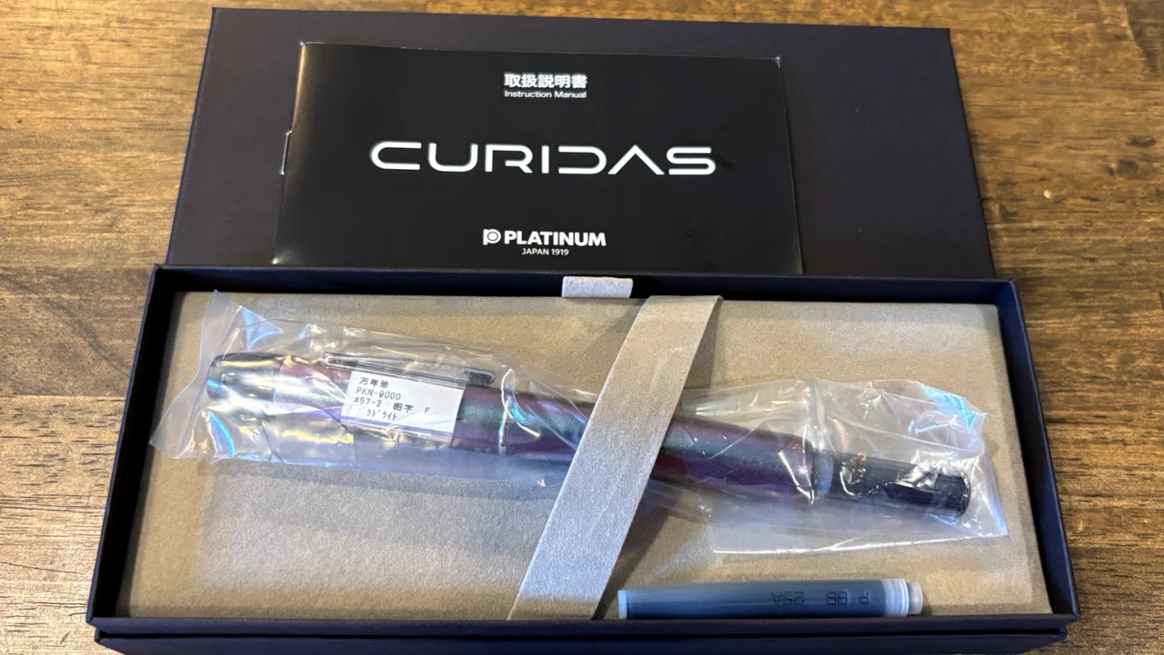 PLATINUM CURIDAS 万年筆 F 細字　ラブラドライト　プラチナ 数量限定の宝石色｜PLATINUMキュリダス『ラブラドライト』レビューと