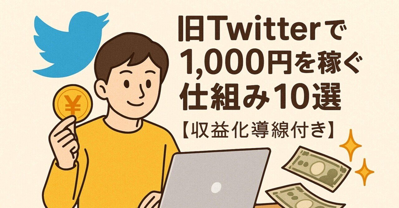 X（旧Twitter）で1,000円を稼ぐ仕組み10選【収益化導線付き】｜ABM（アブ）