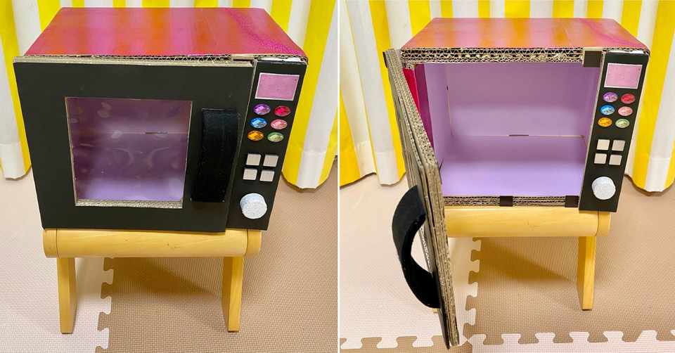 ダンボールでおままごと用の電子レンジを作ってみた ひろみらくる Note