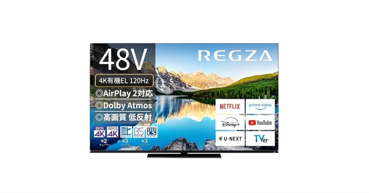 REGZA テレビ 48インチ 4K 有機ELテレビ 48X8900L 4Kチューナー