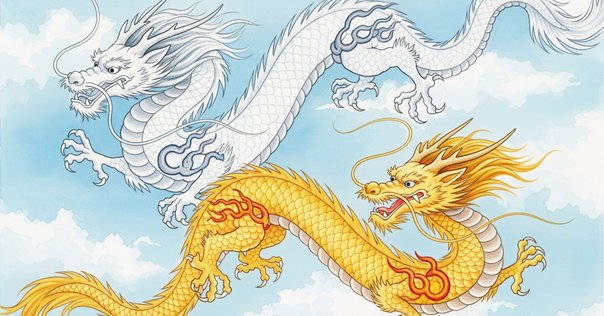 てん　白龍・龍神・辰・龍・巳・己巳の日 ・神獣・神話 ハンドメイド作品 龍巳辰（たつみたつ）《白龍》 | 大開運アート