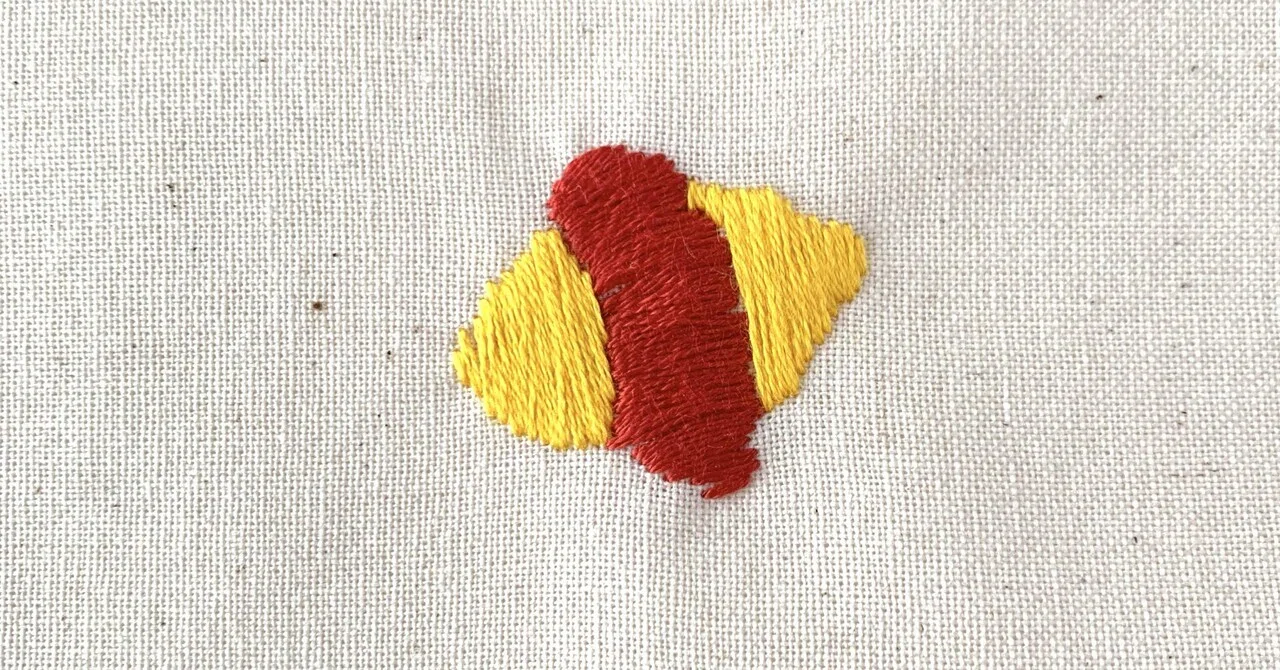 一緒に刺繍しよう！食べ物編『第11回オムライス?』【無料刺繍図案配布 