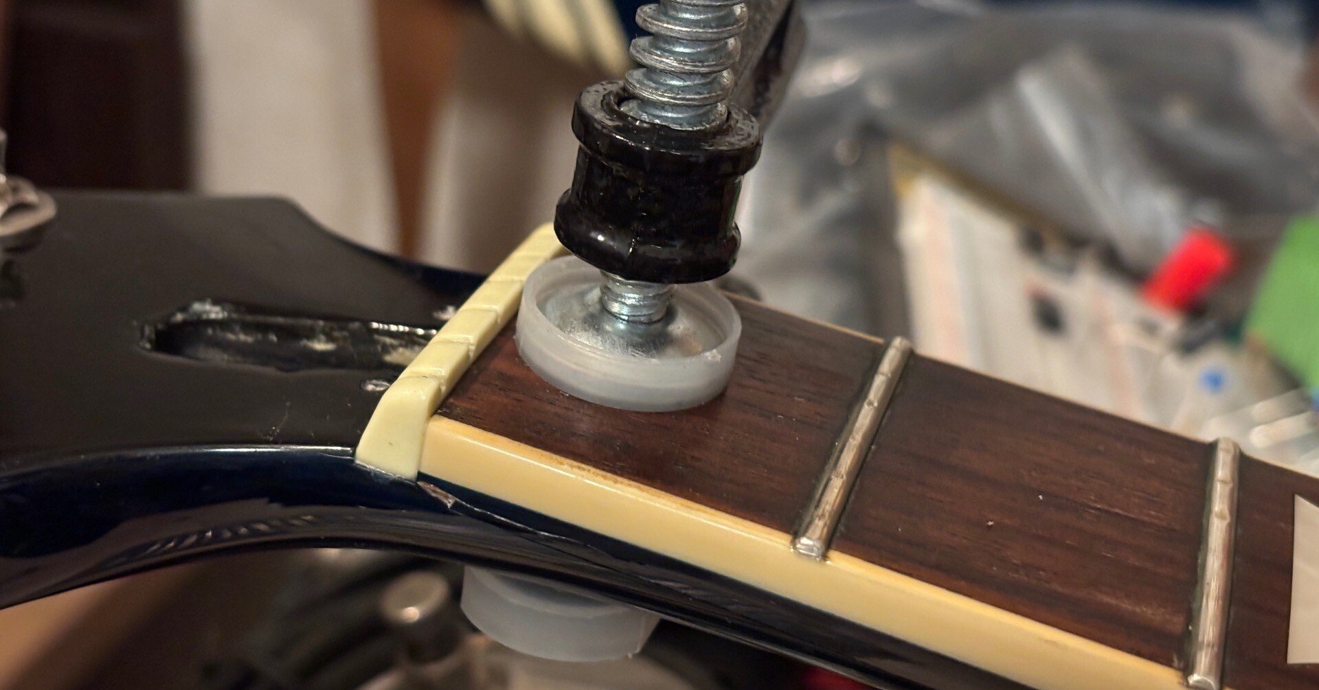 エピフォン レスポール スタンダード 虎目トップ ネック修理跡あり エピフォン レスポール スタンダード 虎目トップ ネック修理跡