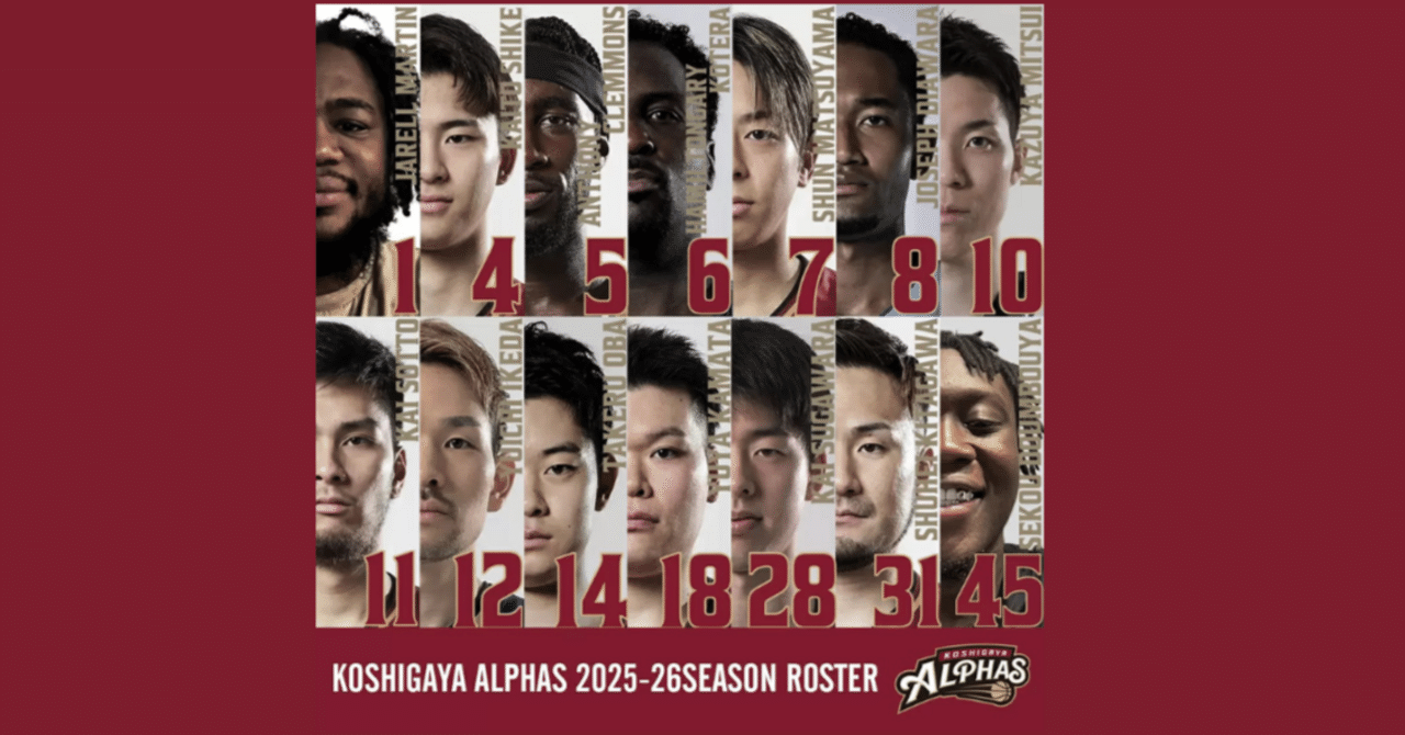 越谷アルファーズ 2025-26シーズンの選手たちを調べてみた｜あるまと