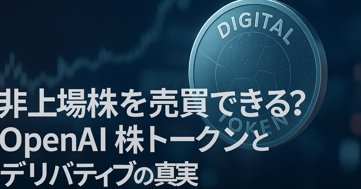非上場株を売買できる？──OpenAI株トークンとデリバティブの真実｜Keyaki Capital代表／株・不動産以外の投資について語る