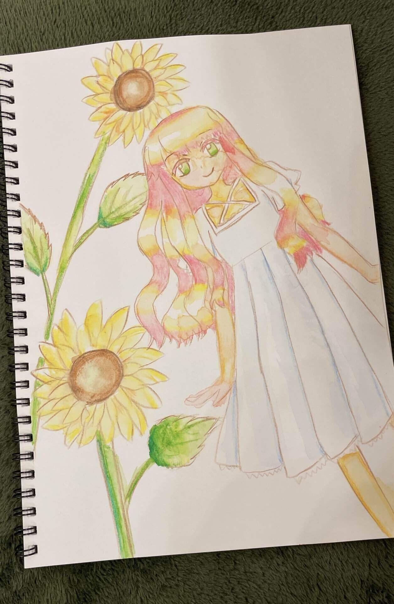 100均スケッチブックにひたすら水彩色鉛筆でお絵描き！23枚の絵を