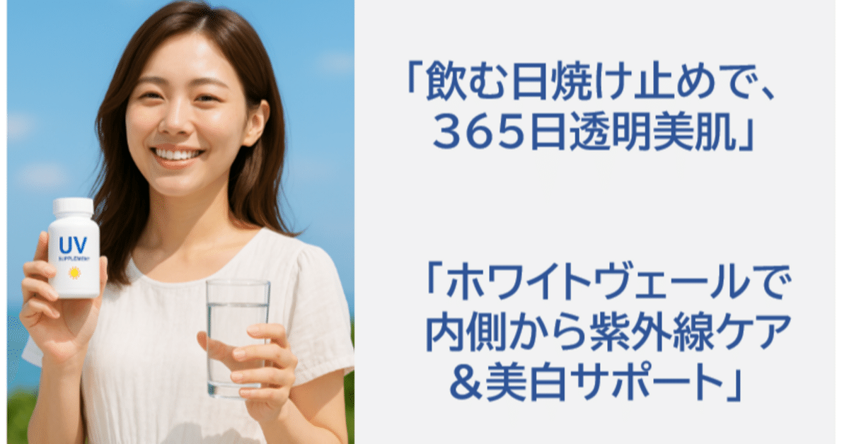 ホワイトヴェール 効果と口コミ｜飲む日焼け止めで内側から