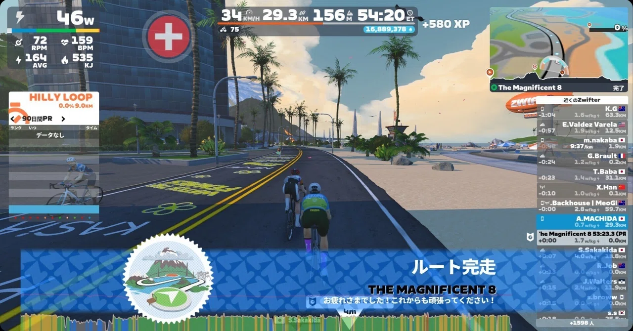 Zwift Magnificent 8完走｜Akira_Machida