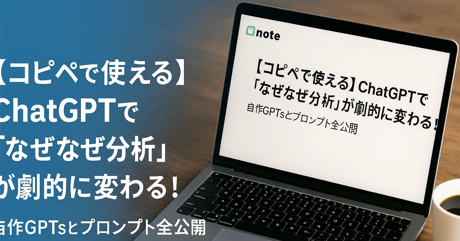 コピペで使える】ChatGPTで「なぜなぜ分析」が劇的に変わる！自作GPTs