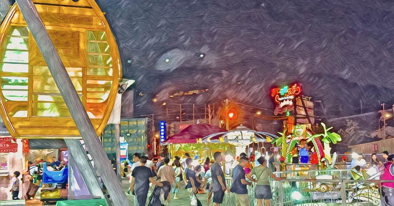 台湾夜市】樹林興仁花園夜市 4年ぶりの企画型夜市で黒ジーパイを食らう