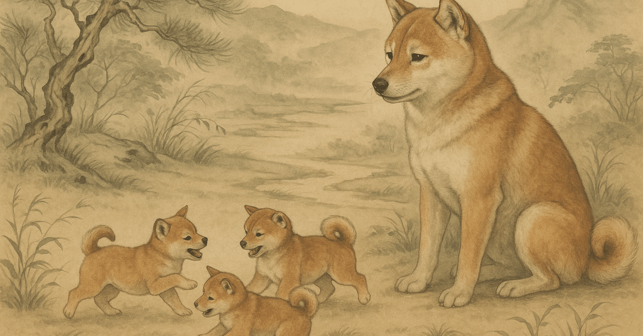 柴犬の中国古代絵画風に挑戦｜469＠ひたすらAI柴犬