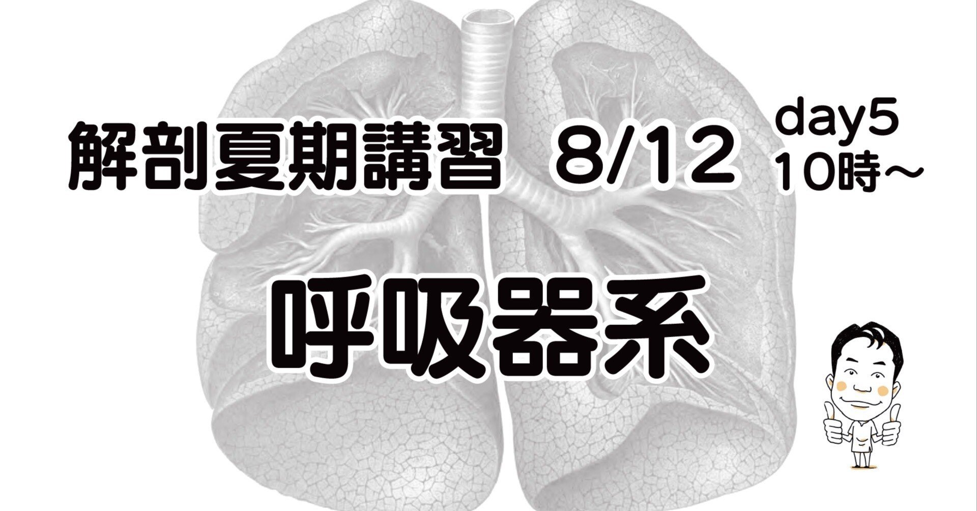 解剖夏期講習 8/12 day5 呼吸器系｜かずひろ先生（黒澤一弘｜解剖×教育