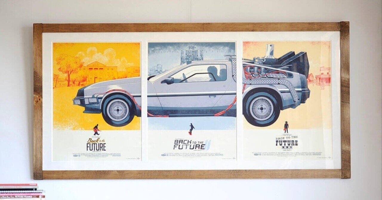 サウンドスケジュール　額付きポスター Back to the Future Part Ⅰ,Ⅱ,Ⅲ（3枚セット）を額装しました