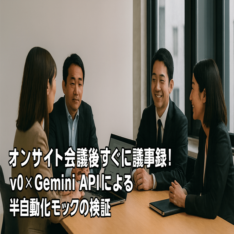 オンサイト会議後すぐに議事録！ v0 × Gemini APIによる半自動化モック