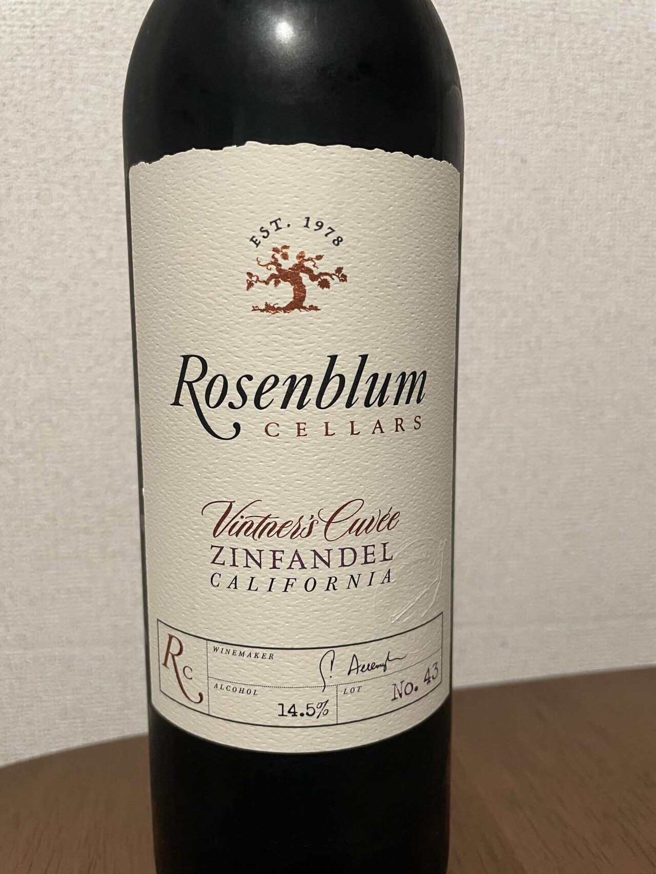 Rosenblum Cellars Vintner's Cuvee Zinfandel NV 🍷｜かっしー