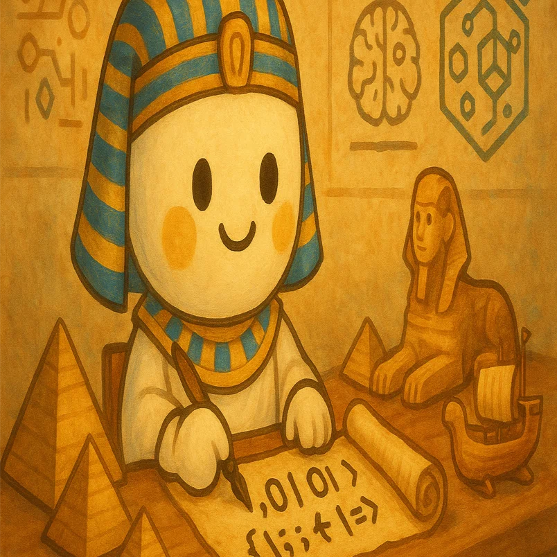 古代エジプト 壁画風アート AI画像生成】スマホを持つファラオ爆誕？！古代エジプト壁画風