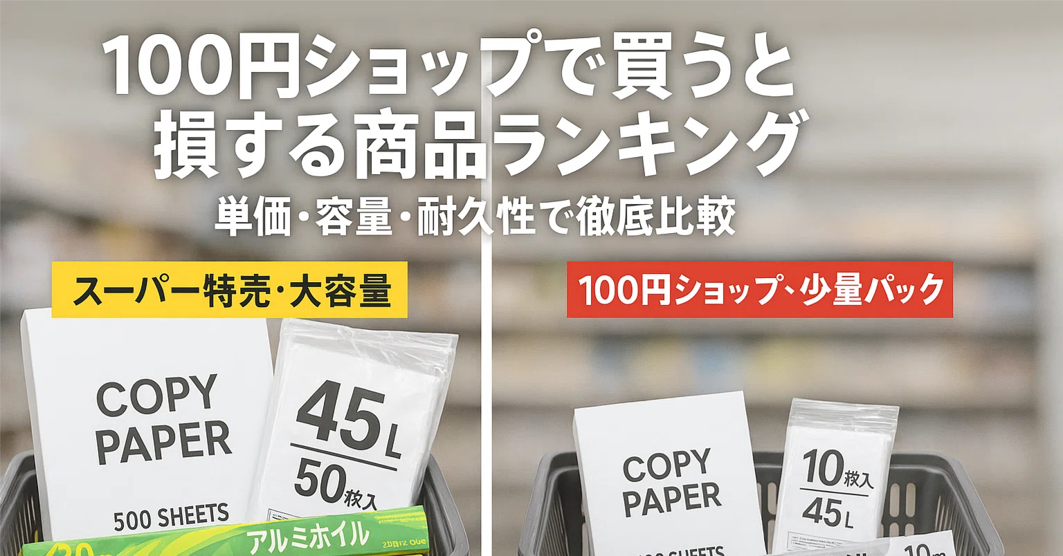 100円ショップで買うと損する商品ランキング｜毎日がラクになる店