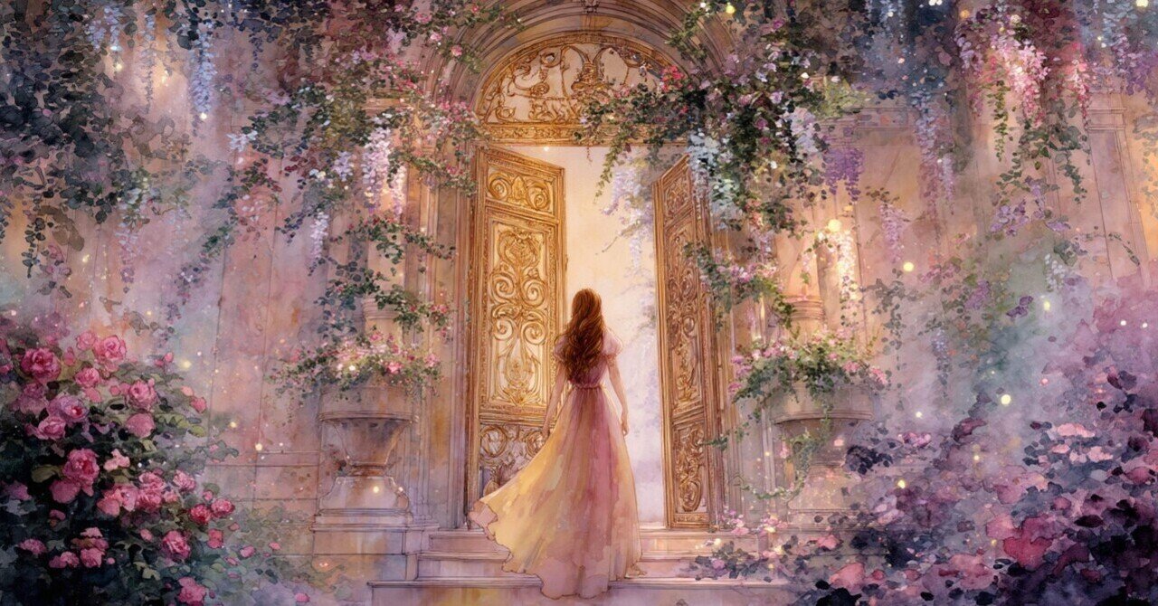 もふねこ美術館｜扉の向こう｜A dreamy watercolor painting