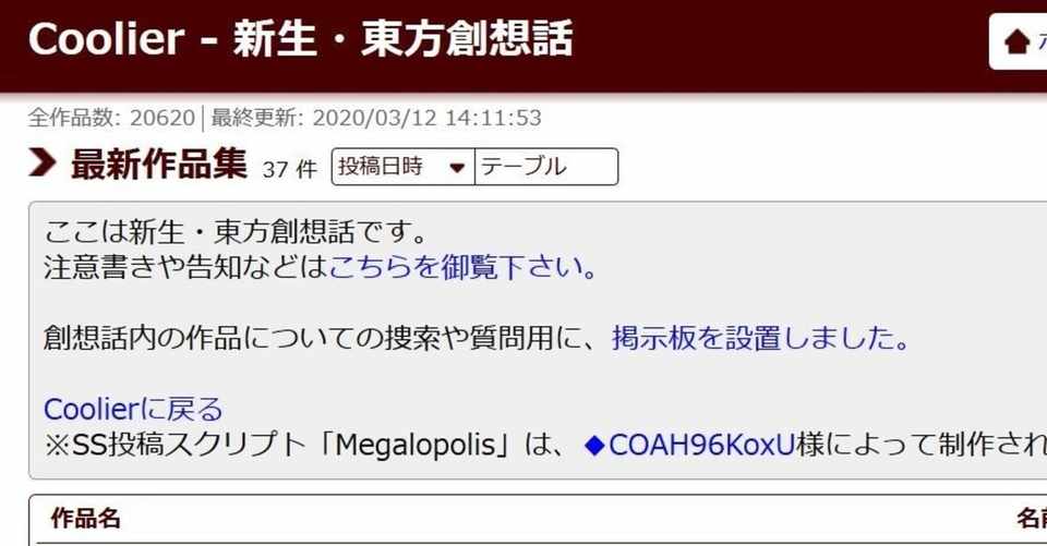 東方二次小説投稿サイト 東方創想話 歩きかたのススメ サク ウマ Note