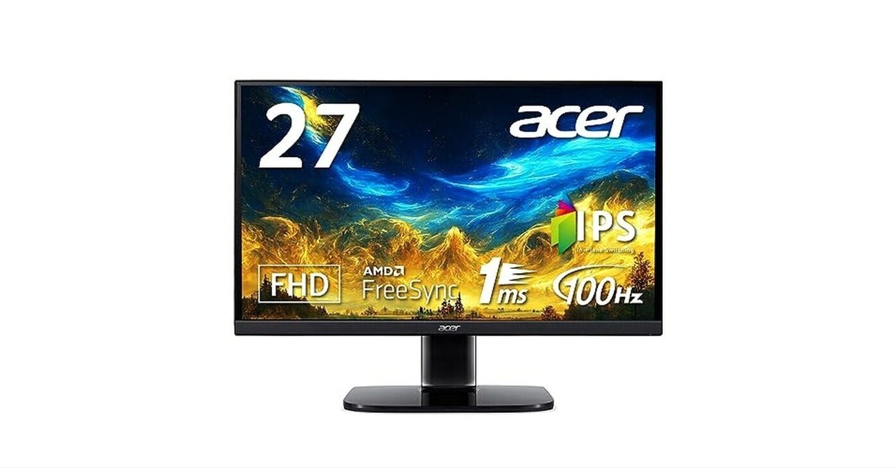 Acer モニター 27インチ IPSフルHD 100Hz EK271Ebmix Amazon.co.jp: 【Amazon.co.jp限定】日本エイサー Acer