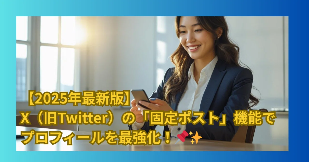 2025年最新版】X（旧Twitter）の「固定ポスト」機能でプロフィールを最