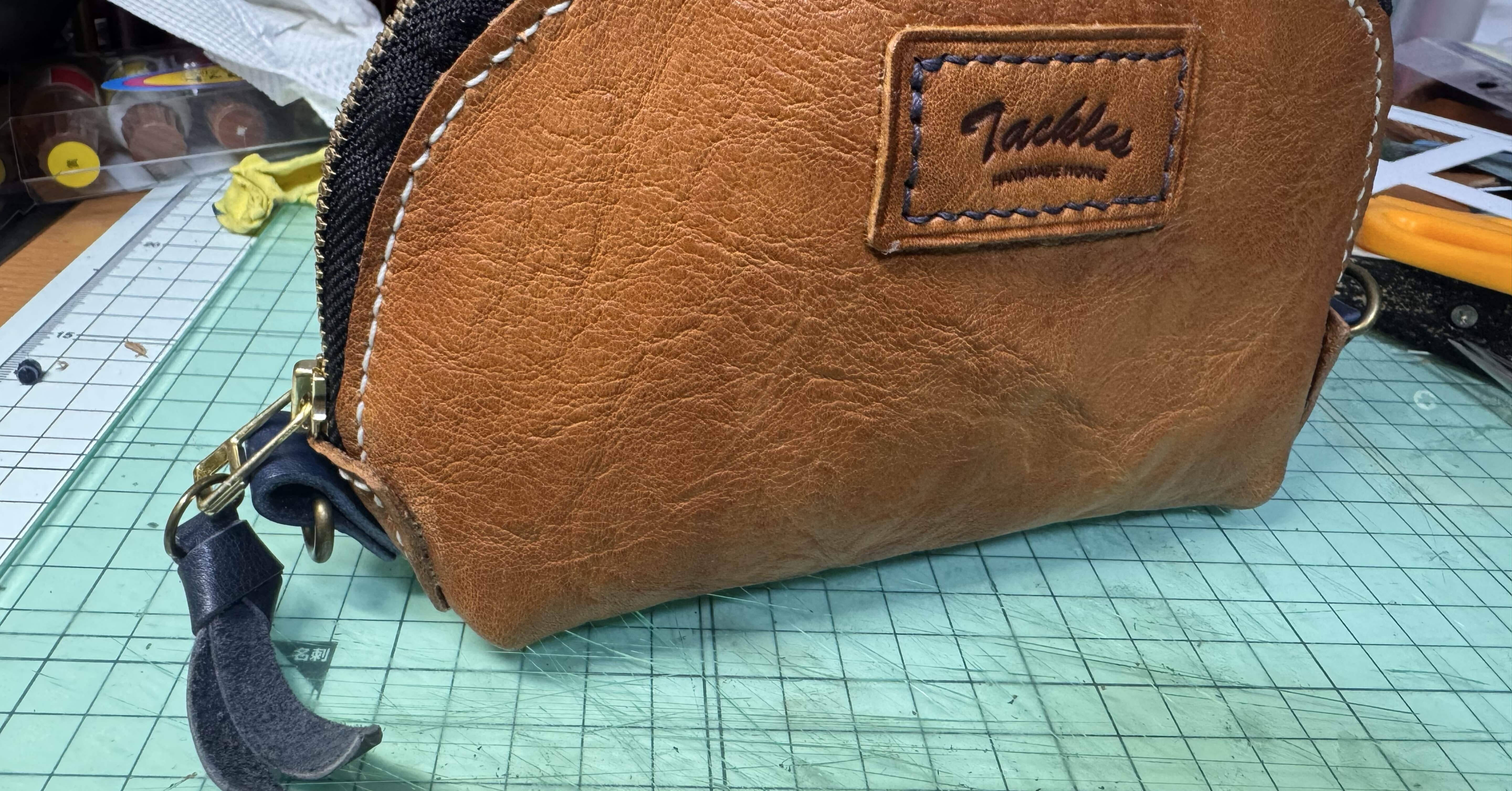簡単レザークラフト化粧ポーチ作り方メモ｜tomy_cn