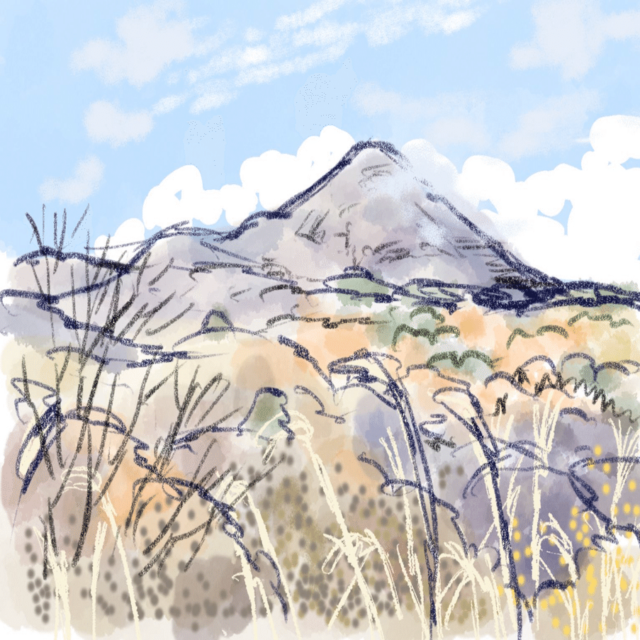 晩秋の磐梯山 水彩画メイキング｜かんざきかりん