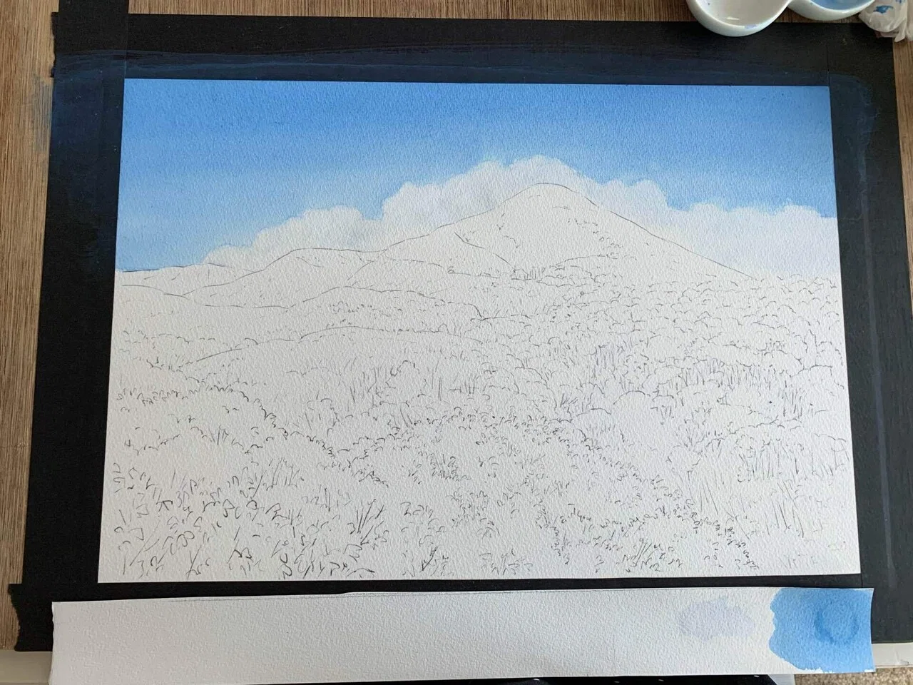 晩秋の磐梯山 水彩画メイキング｜かんざきかりん