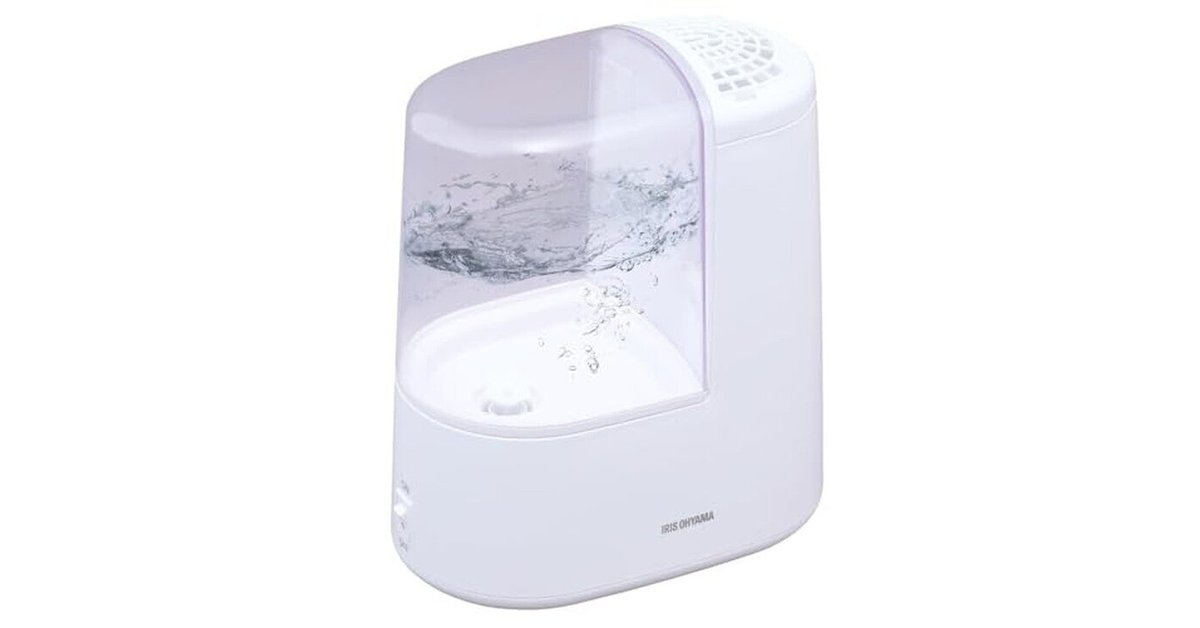 アイリスオーヤマ　スチーム式加湿器 アイリスオーヤマ、水タンクに汚れが付きにくいスチーム式加湿器