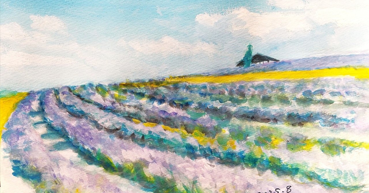 油彩「富良野ラベンダー畑」 油彩額 油絵 風景画 油彩 絵画 花 原画 絵画 日本 北海道 中富良野町のラベンダー畑 風景画 インテリア