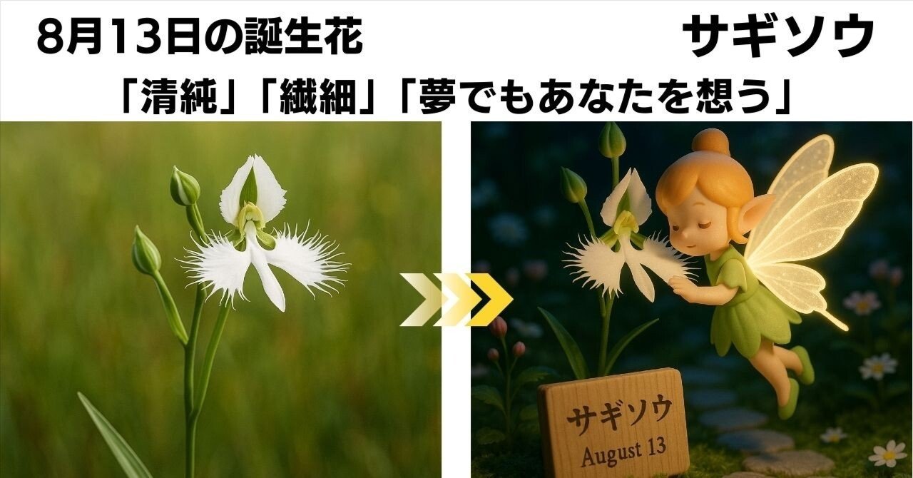 8月13日 誕生花サギソウが語る花言葉「清純」「繊細」「夢でもあなたを