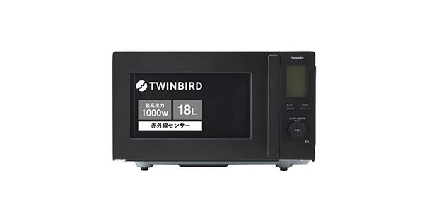 ツインバード 燕三条 電子レンジ 18L ヘルツフリー フラット
