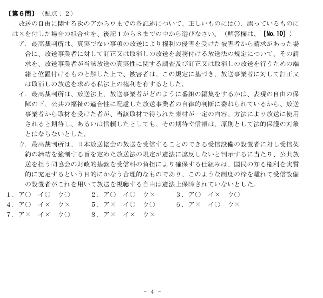 司法試験・予備試験】短答問題から判例を読む〜憲法の人権問題を解くに