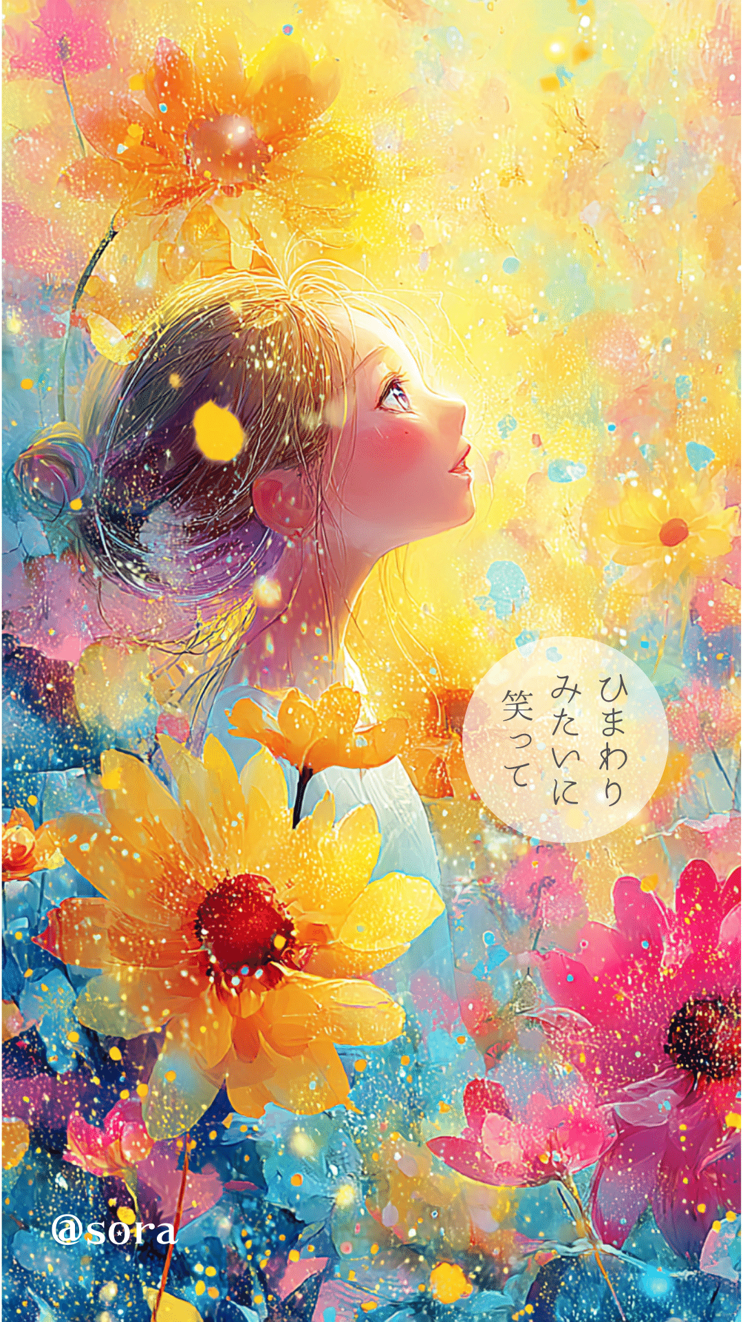 AIアート『向日葵』を構図別に紹介します｜藍空｜そら【AIアート