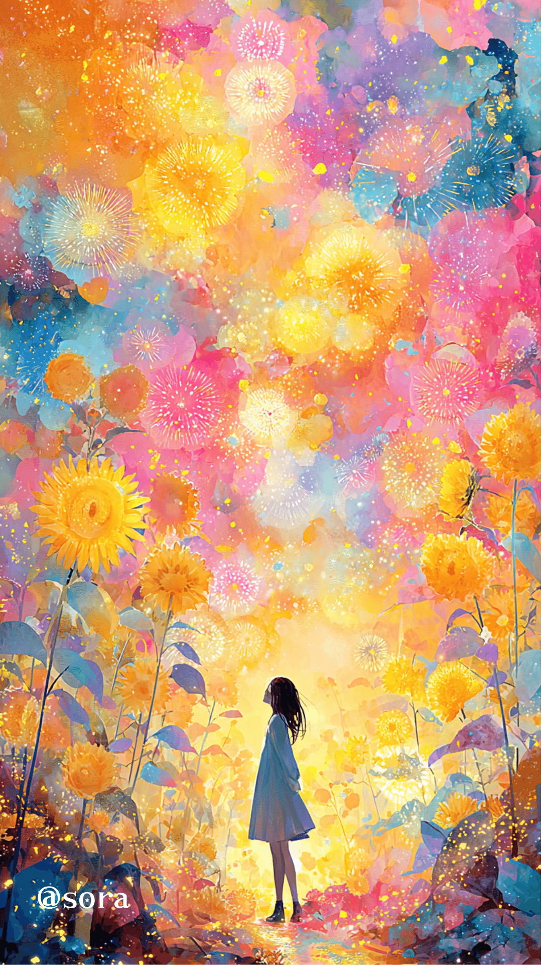 AIアート『向日葵』を構図別に紹介します｜藍空｜そら【AIアート