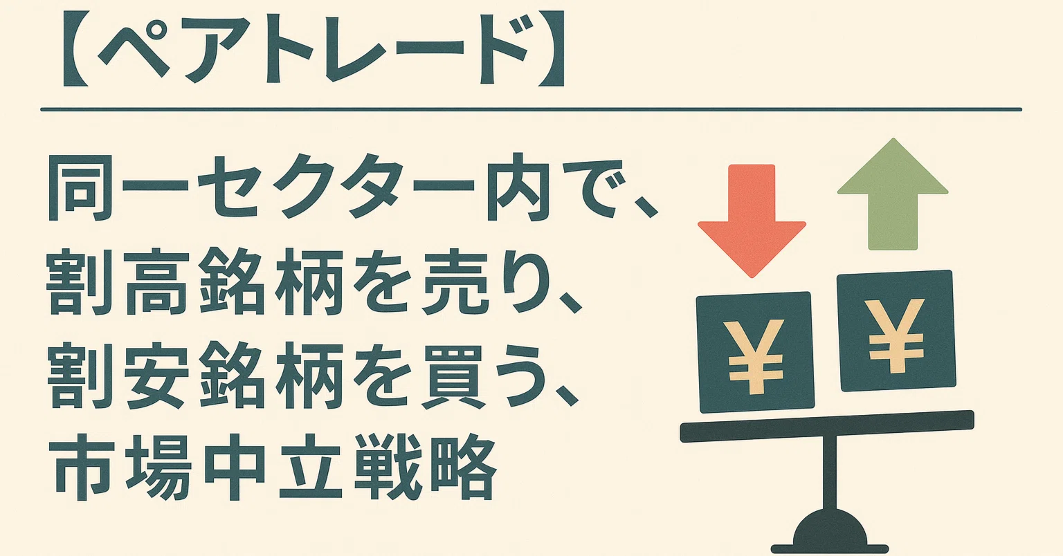 ペアトレード】同一セクター内で、割高銘柄を売り、割安銘柄を買う