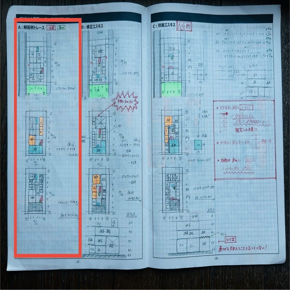 一級建築士製図試験 【勉強法】課題のまとめノート : 同じ間違いを2度