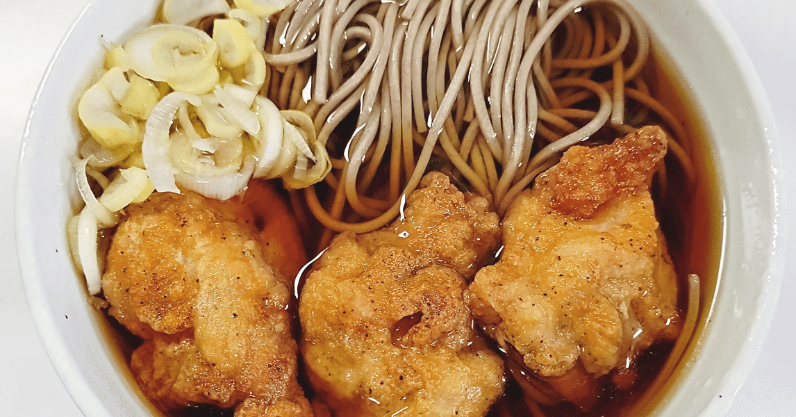 唐揚げそば【我が干しそば道 精進の15杯目】｜全日本干しそば党 党本部