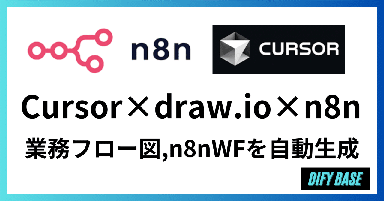 Cursorでdraw.ioの業務フロー図とn8nワークフローを自動作成する方法｜Dify Base