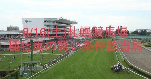 8/16(土)札幌競馬場 種牡馬の買い条件該当馬｜回収率向上委員会