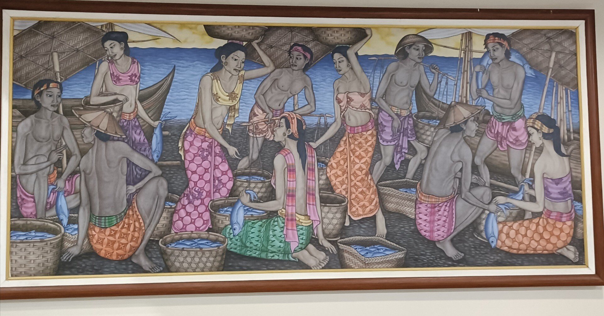 インドネシア、バリの布に描かれた水彩画 インドネシア、バリの布に描かれた水彩画 インドネシア、バリの布に描かれ