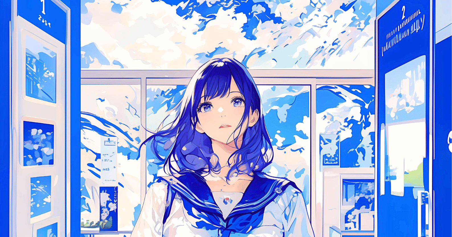 夏の放課後、青の深みに飲まれて【画像生成AI＋4コマ漫画】｜Alpaka