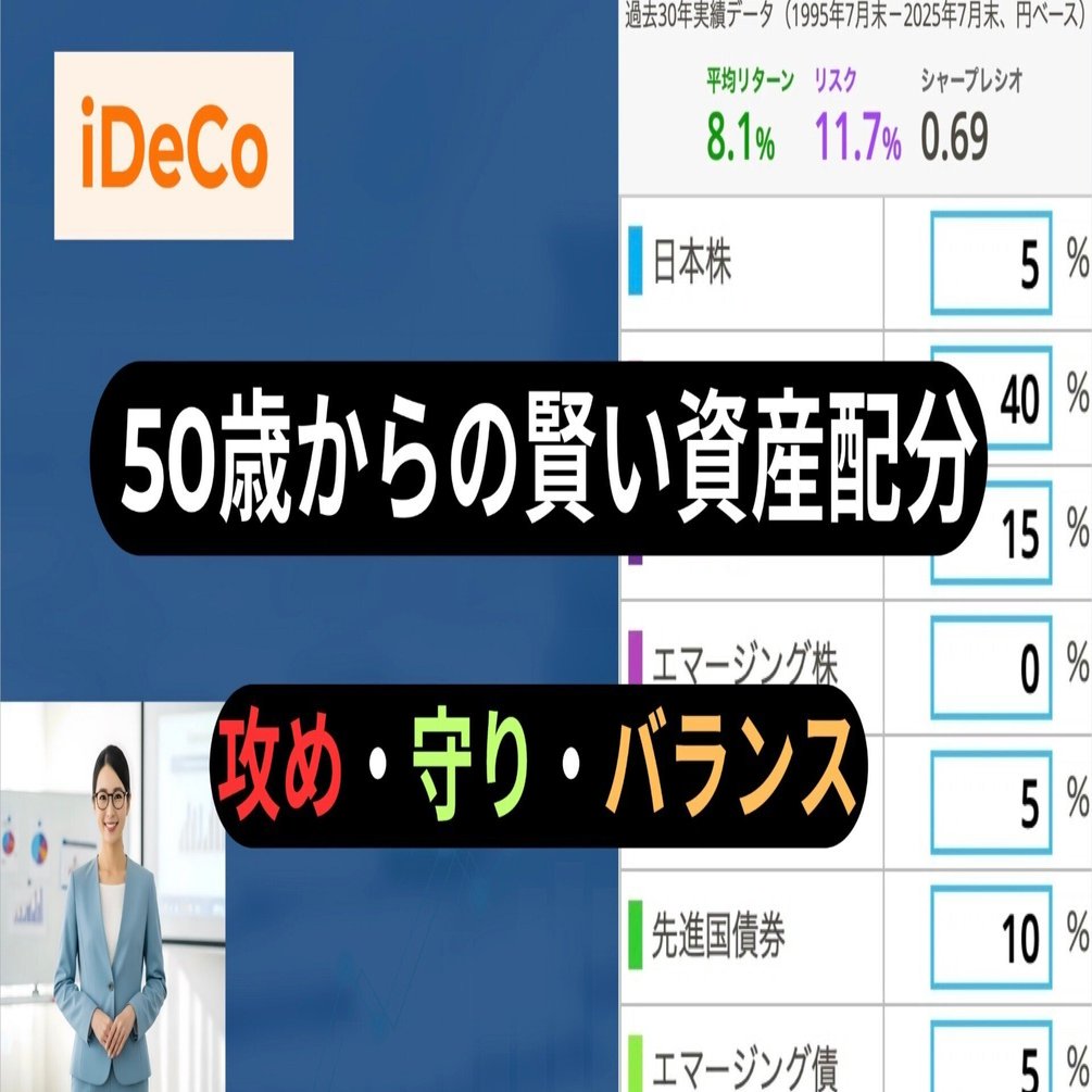 iDeCo 50歳からの賢い資産配分。攻め・守り・バランスの3パターン。｜【こう】のFP試験 スピード合格ガイド