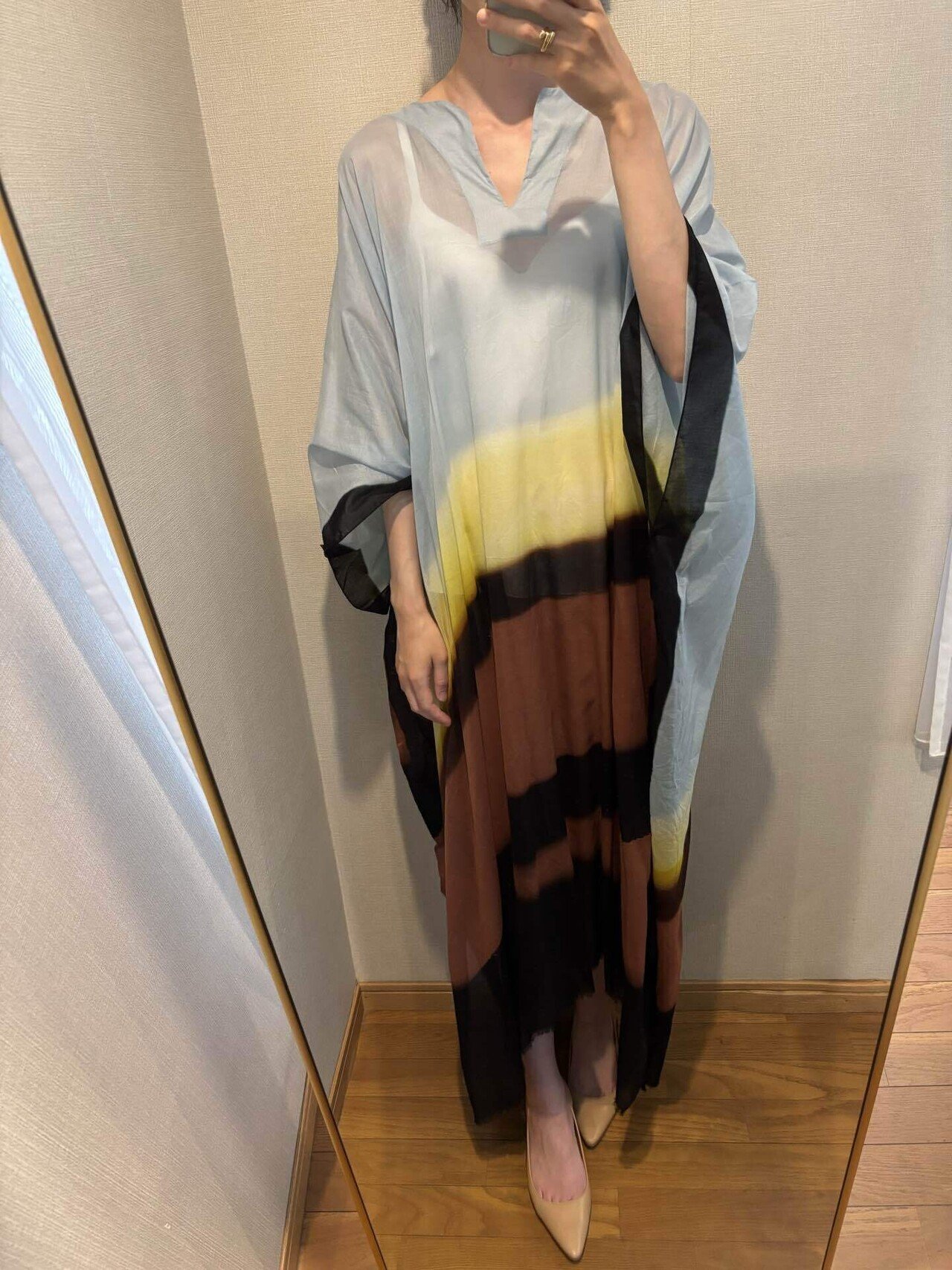 DRIES VAN NOTEN × Len Lye カフタンロングドレス 古着】 DRIES VAN NOTEN × Len Lye カフタンロングドレス