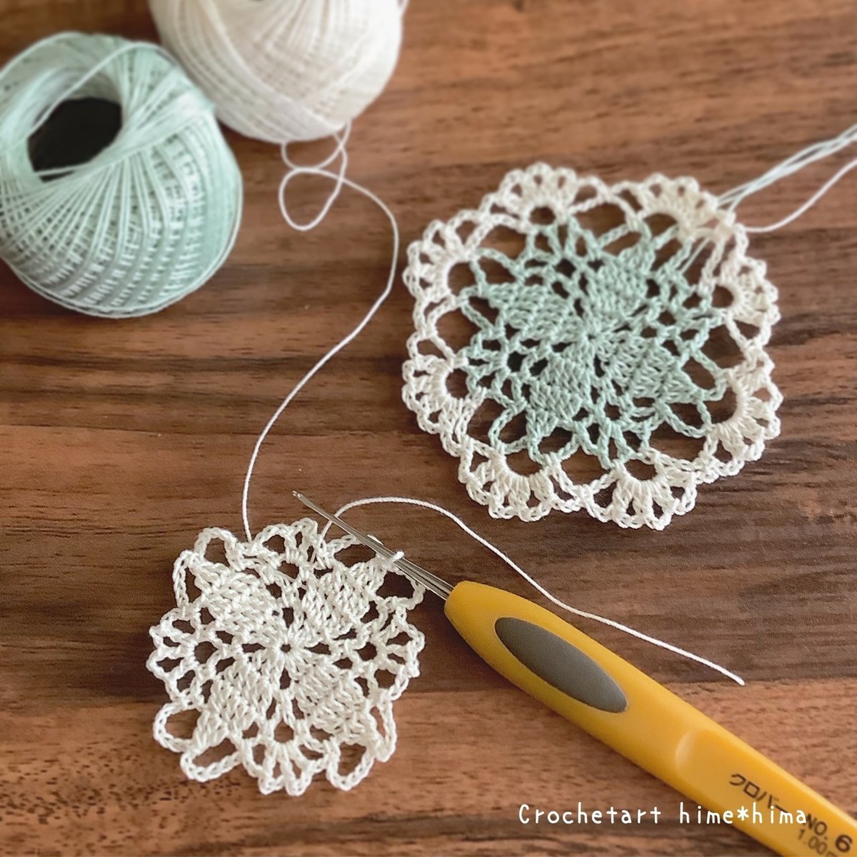 ❈Handmade❈　レース編み　☆スモールフラワー☆　☆アイリッシュドイリー☆ ❈Handmade❈ レース編み ☆スモールフラワー アイリッシュ