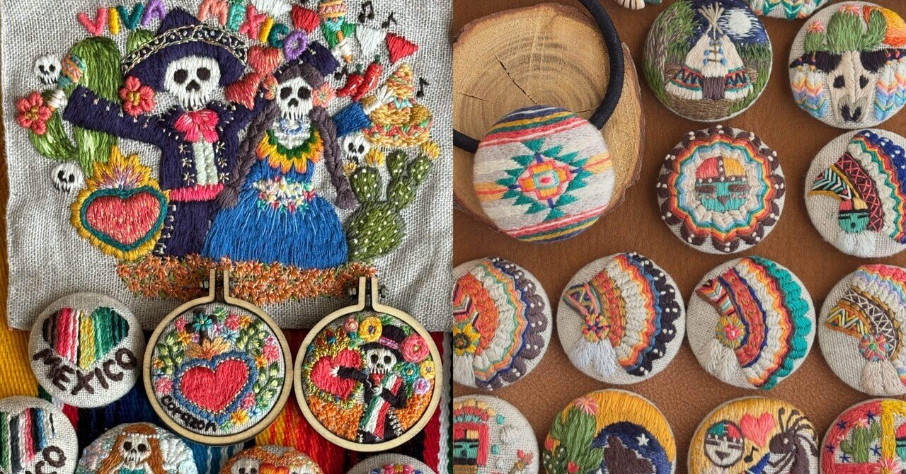 新品＊サテンステッチ刺繍＊ミチョアカン州＊メキシコ雑貨 新品＊サテンステッチ刺繍＊ミチョアカン州＊メキシコ雑貨